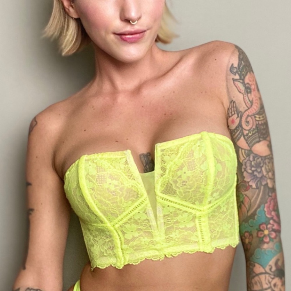 Victoria’s Secret neon yellow corset top size 32DD